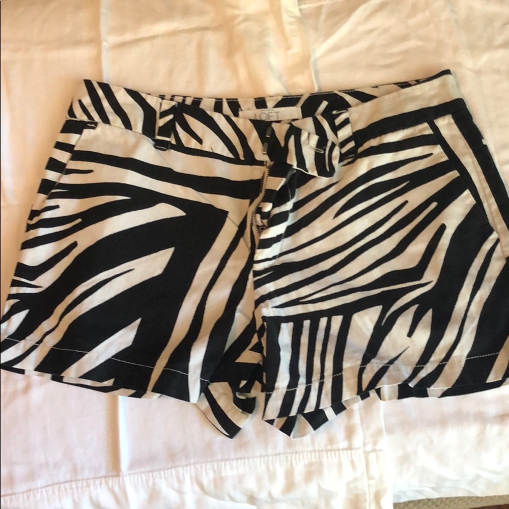 Zebra print Loft shorts